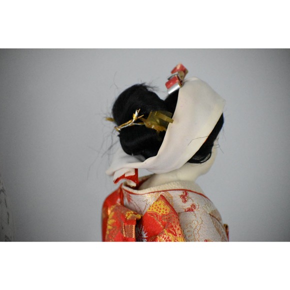 Authentic Vintage Japanese Nishi Doll, Hanayome Bride in Red Kimono, - Picture 3 of 7